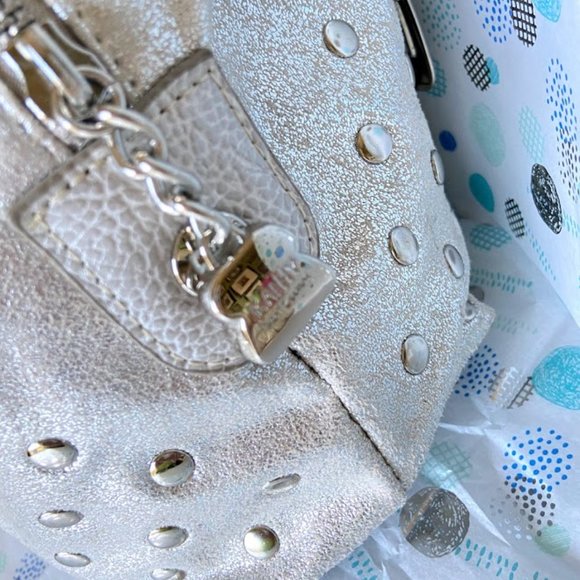 KATHY VAN ZEELAND SATCHEL IN SILVER NWOT - Picture 2 of 5